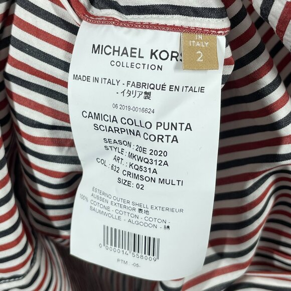 Michael Kors Collection Shirt Womens 2 black red button up designer classic - Picture 5 of 10